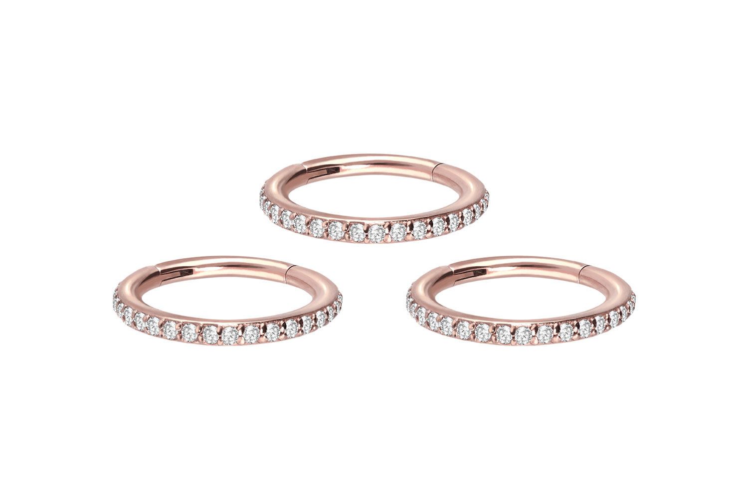 SET Chirurgenstahl Segmentring Clicker Piercing EINGEFASSTE KRISTALLE ++Neues Design++